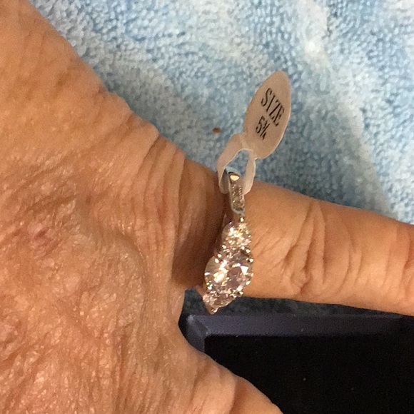 White Sapphire/Sterling Silver Round Cut Ring - Picture 12 of 14